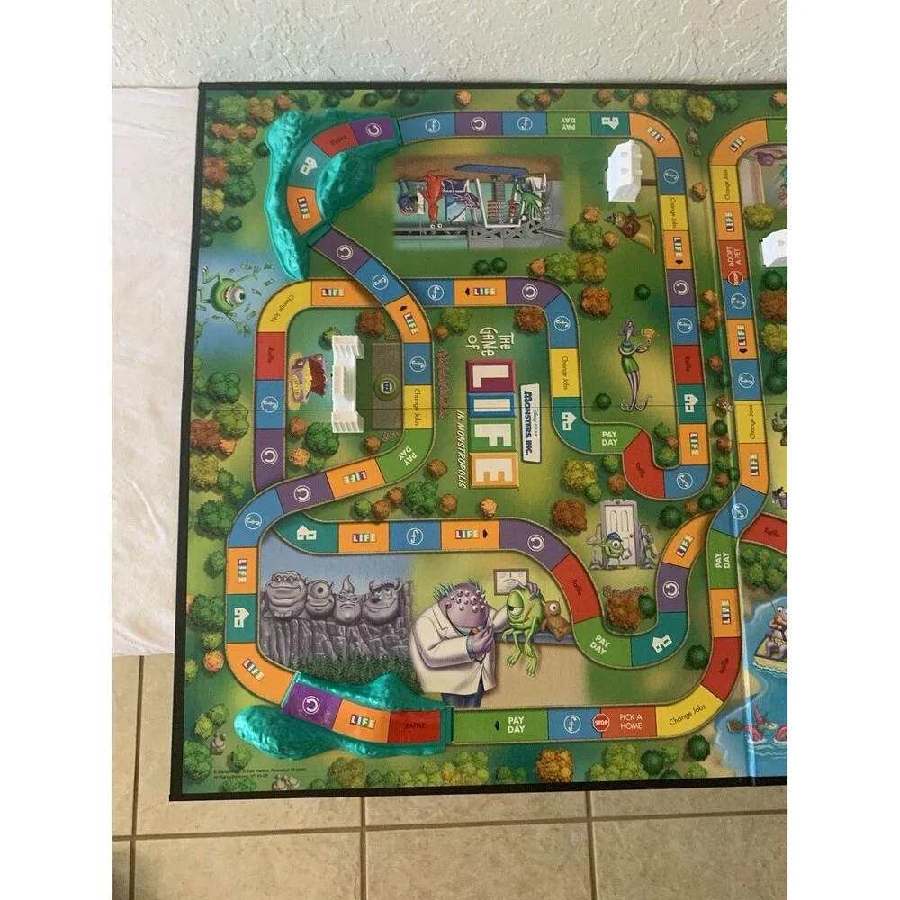 Monsters Inc The Game of Life In Monstropolis Disney Pixar Vintage 2001 Complete